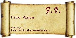 Filo Vince névjegykártya