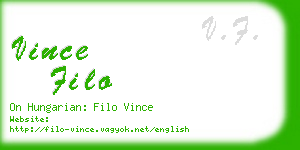 vince filo business card